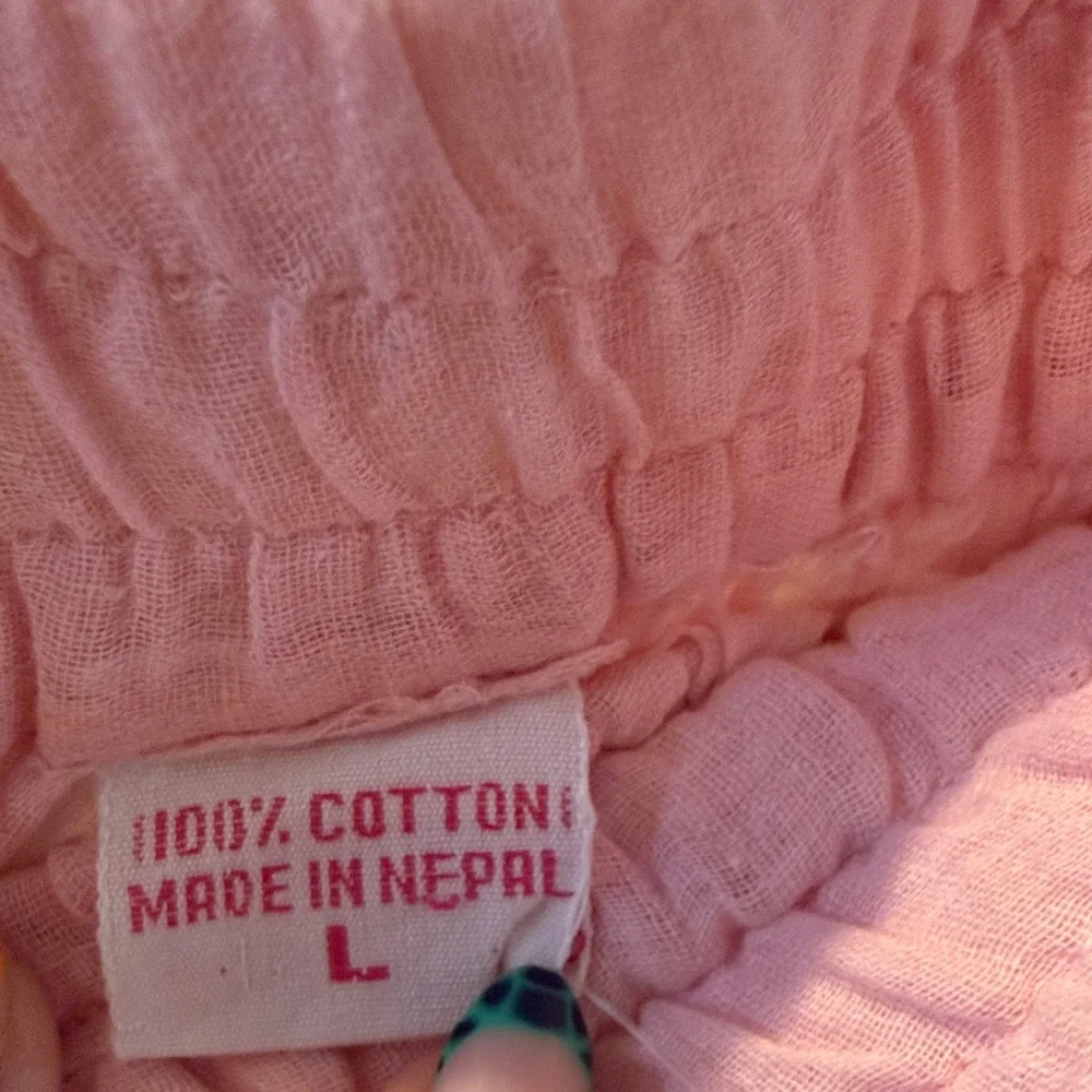 100% cotton Chic Pink Swim Coverup gauze pants - Picture 3 of 5